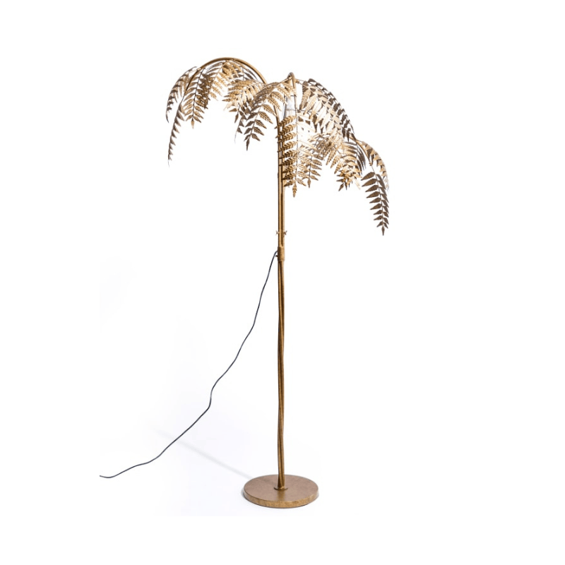 Floor Lamp Antique Gold Palm Leaf Floor Lamp