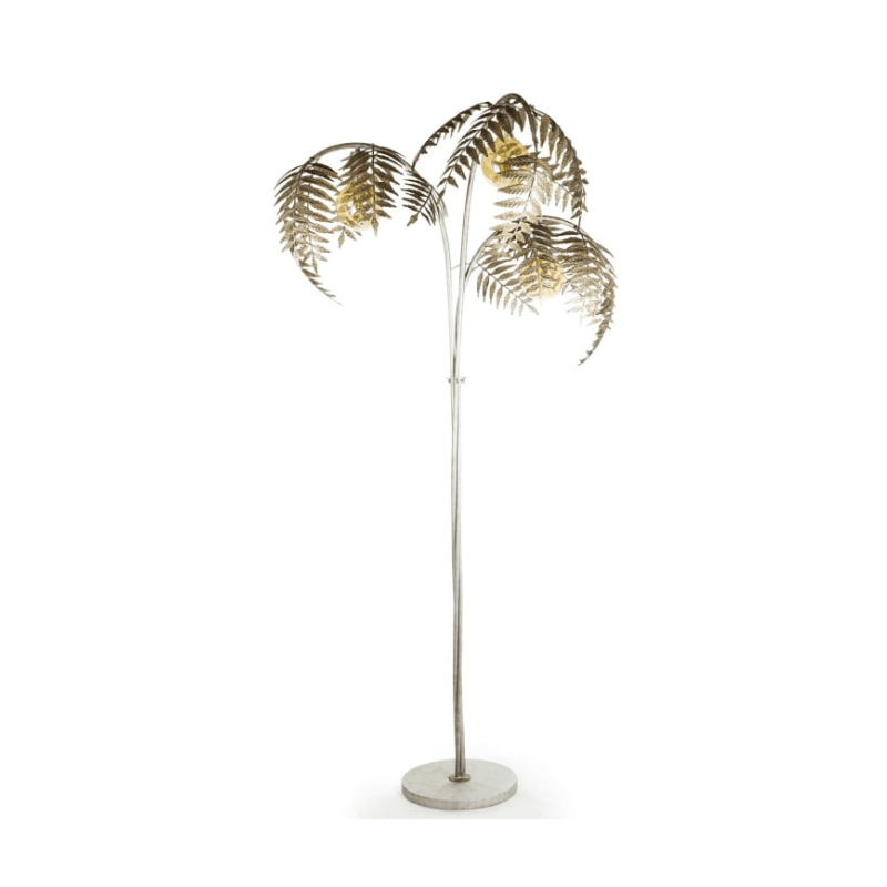 Floor Lamp Antique Silver Palm Leaf Floor Lamp