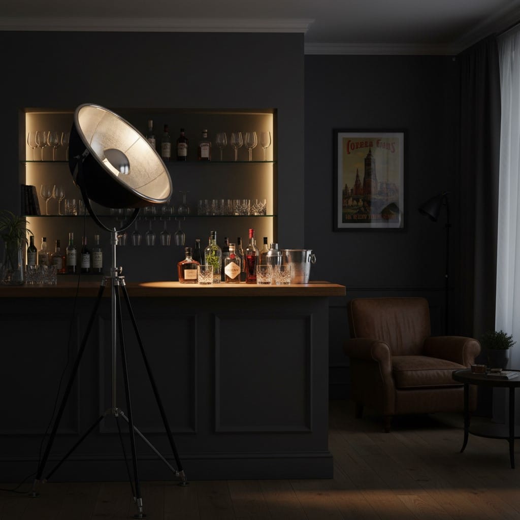 Floor Lamp Black and Nickel Large Tripod Floor Lamp
