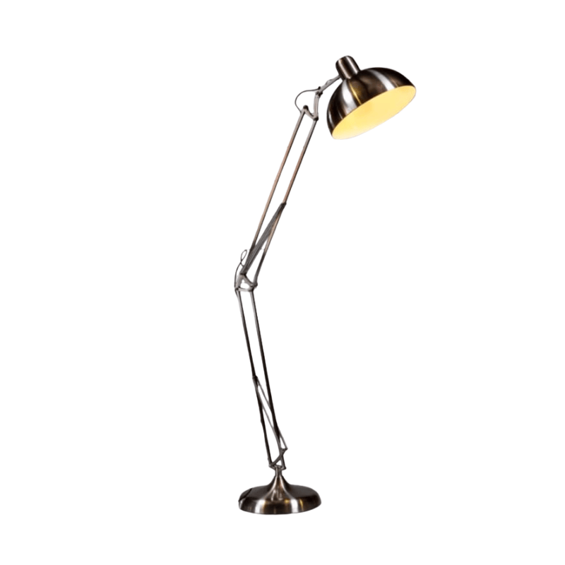 Floor Lamp Brushed Steel Extra Large Classic Desk Style Floor Lamp