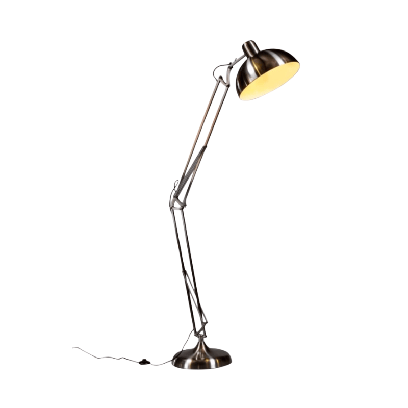 Floor Lamp Brushed Steel Extra Large Classic Desk Style Floor Lamp