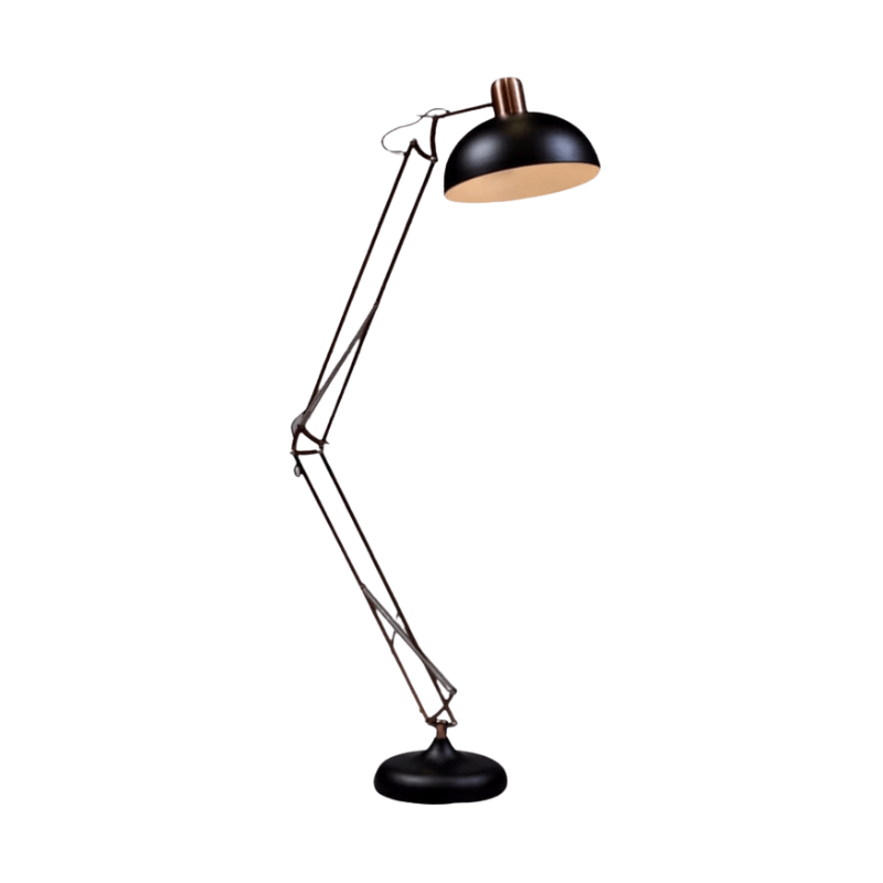 Floor Lamp Matt Black/Vintage Copper Arms Extra Large Classic Desk Style Floor Lamp