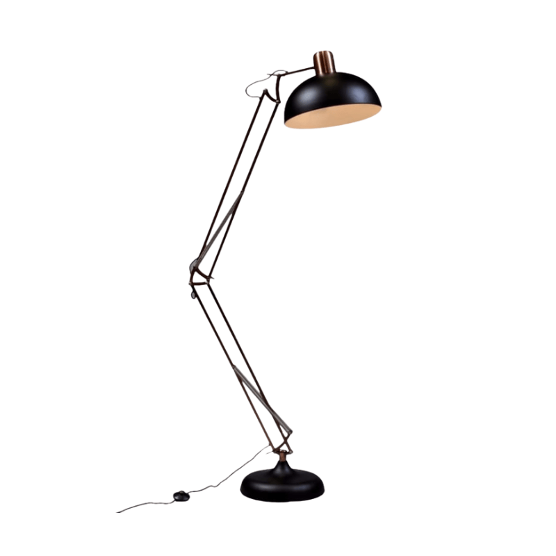 Floor Lamp Matt Black/Vintage Copper Arms Extra Large Classic Desk Style Floor Lamp