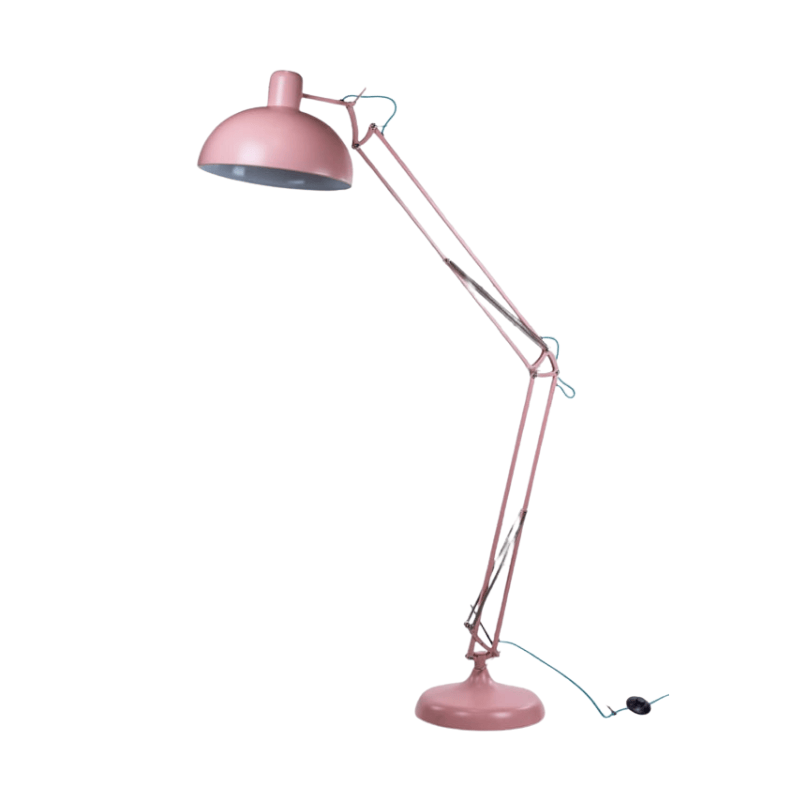 Floor Lamp Matt Pink Extra Large Classic Desk Style Floor Lamp (Blue Flex)