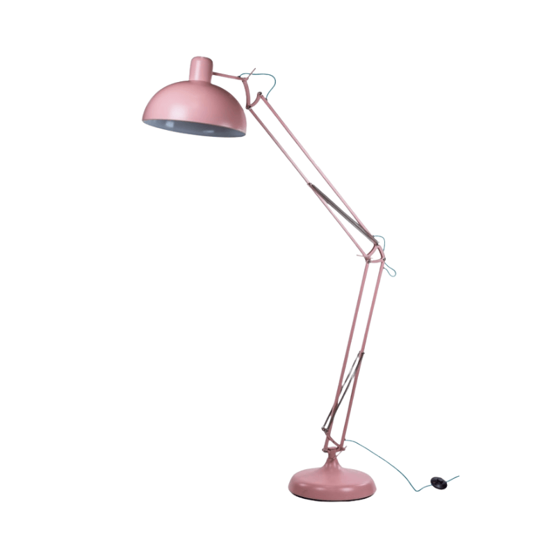 Floor Lamp Matt Pink Extra Large Classic Desk Style Floor Lamp (Blue Flex)