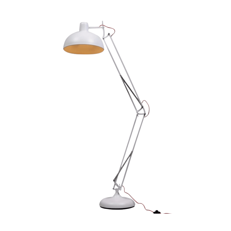 Floor Lamp Matt White Extra Large Classic Desk Style Floor Lamp (Red Flex)