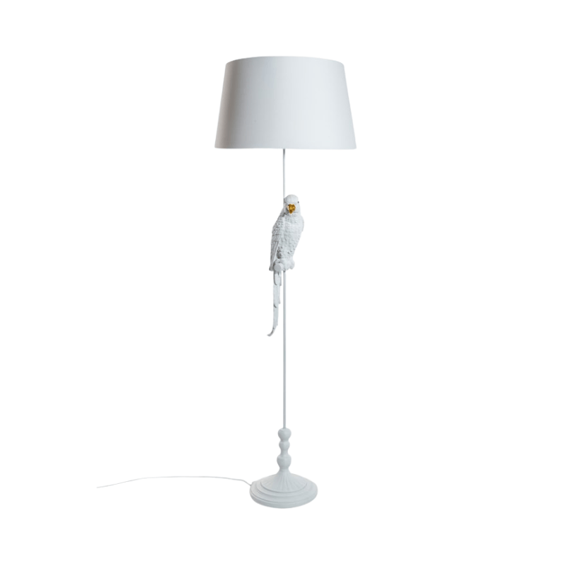 Floor Lamp Matt White Parrot Floor Lamp with White Shade
