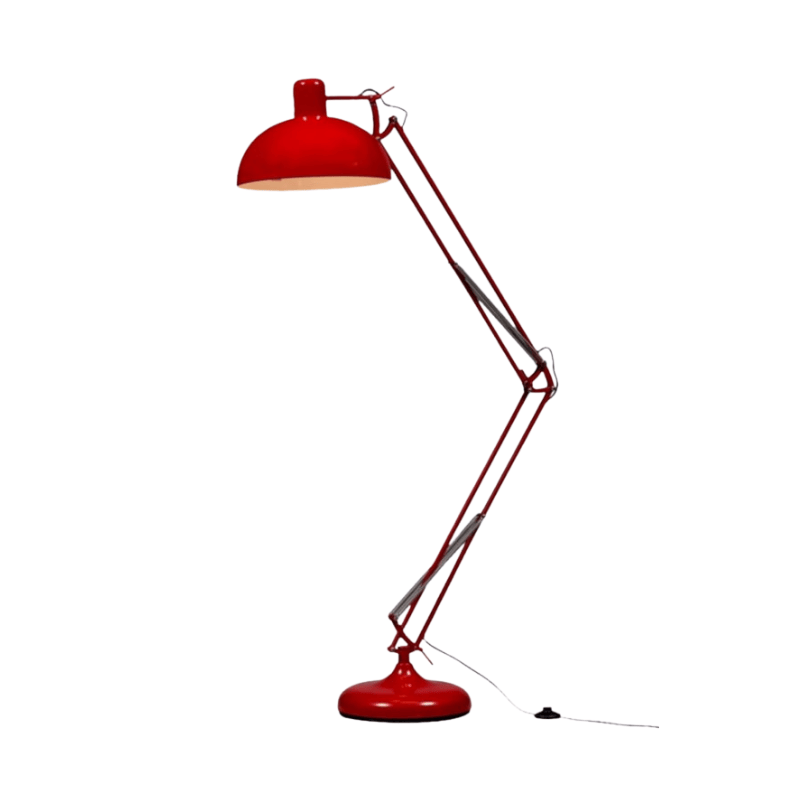 Floor Lamp Red Extra Large Classic Desk Style Floor Lamp (Purple Fabric Flex)