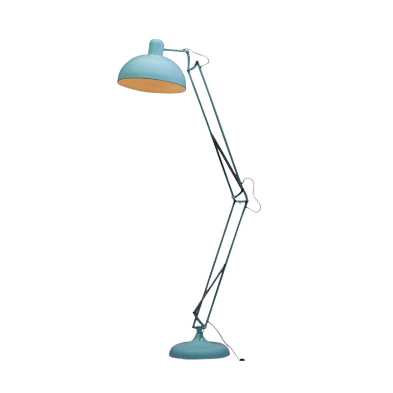 Floor Lamp Sky Blue Extra Large Classic Desk Style Floor Lamp (Grey Fabric Flex)