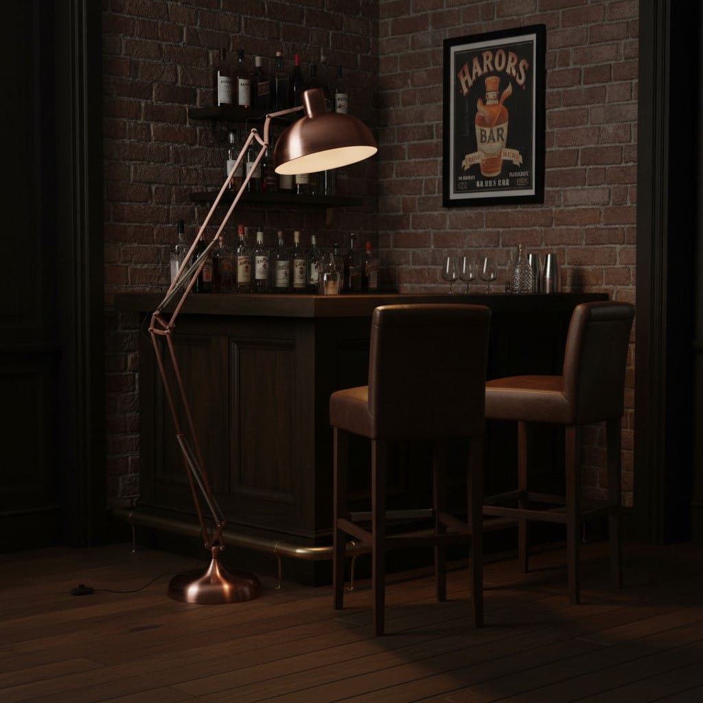 Floor Lamp Vintage Copper Extra Large Classic Desk Style Floor Lamp