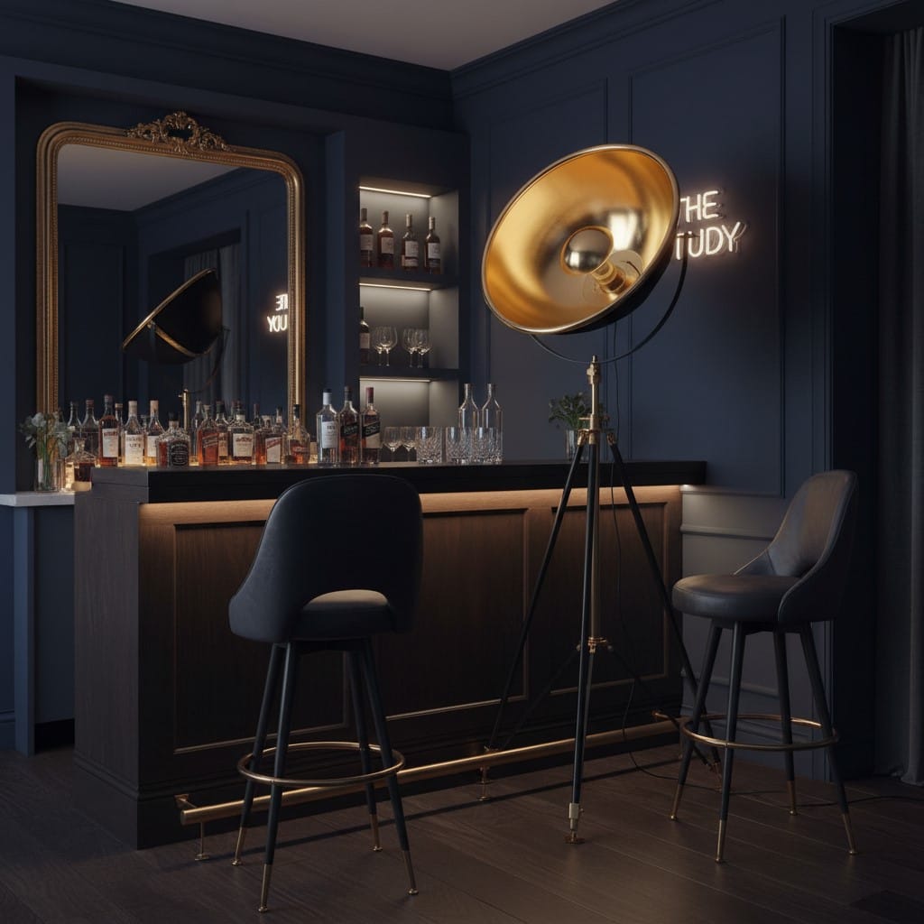 Floor Lamps Black and Brass Large Tripod Floor Lamp
