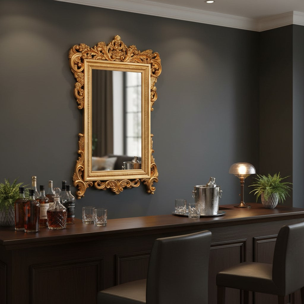 Floral Mirror Gold Baroque Floral Mirror