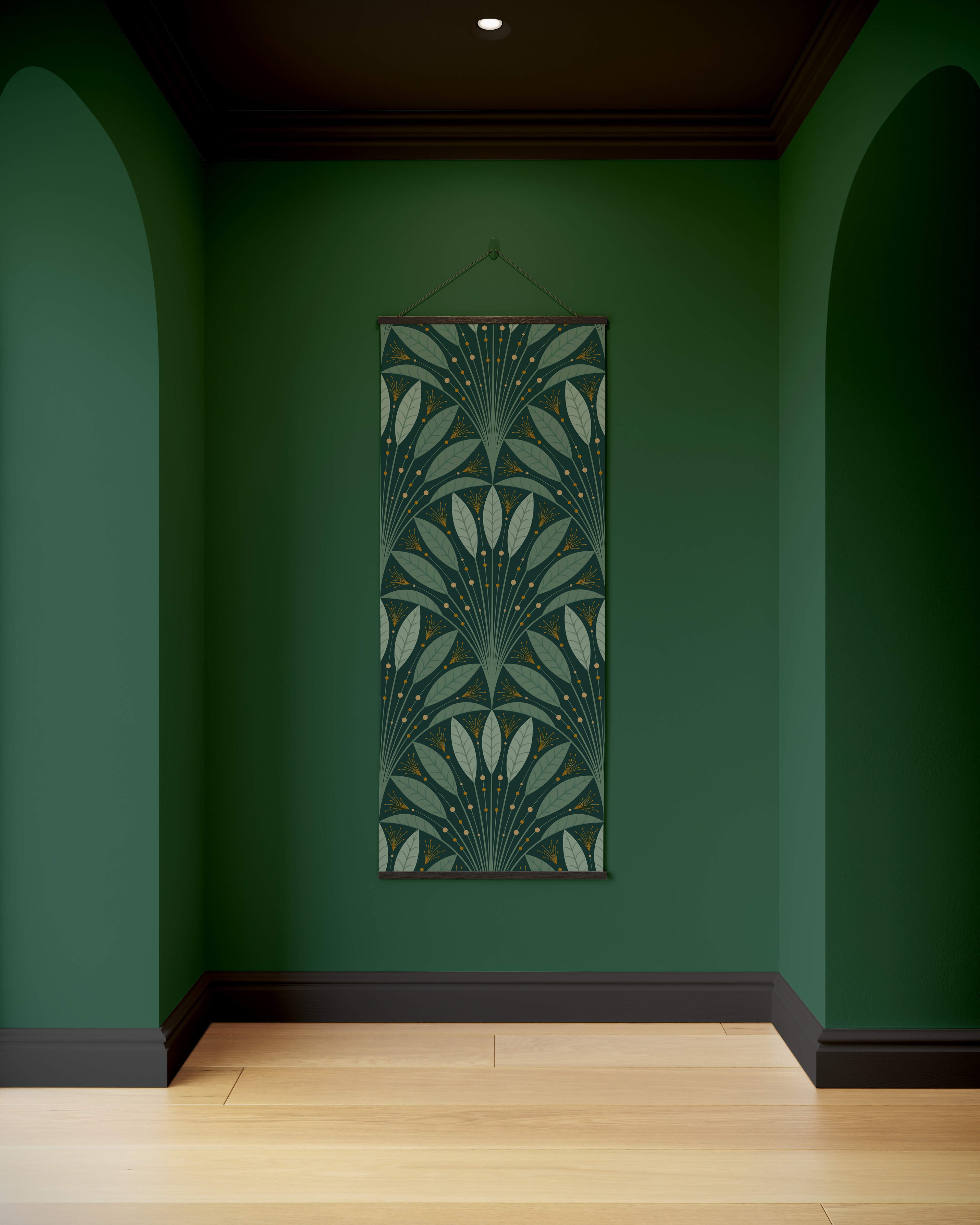 Art Deco Leaf Fan Tapestry