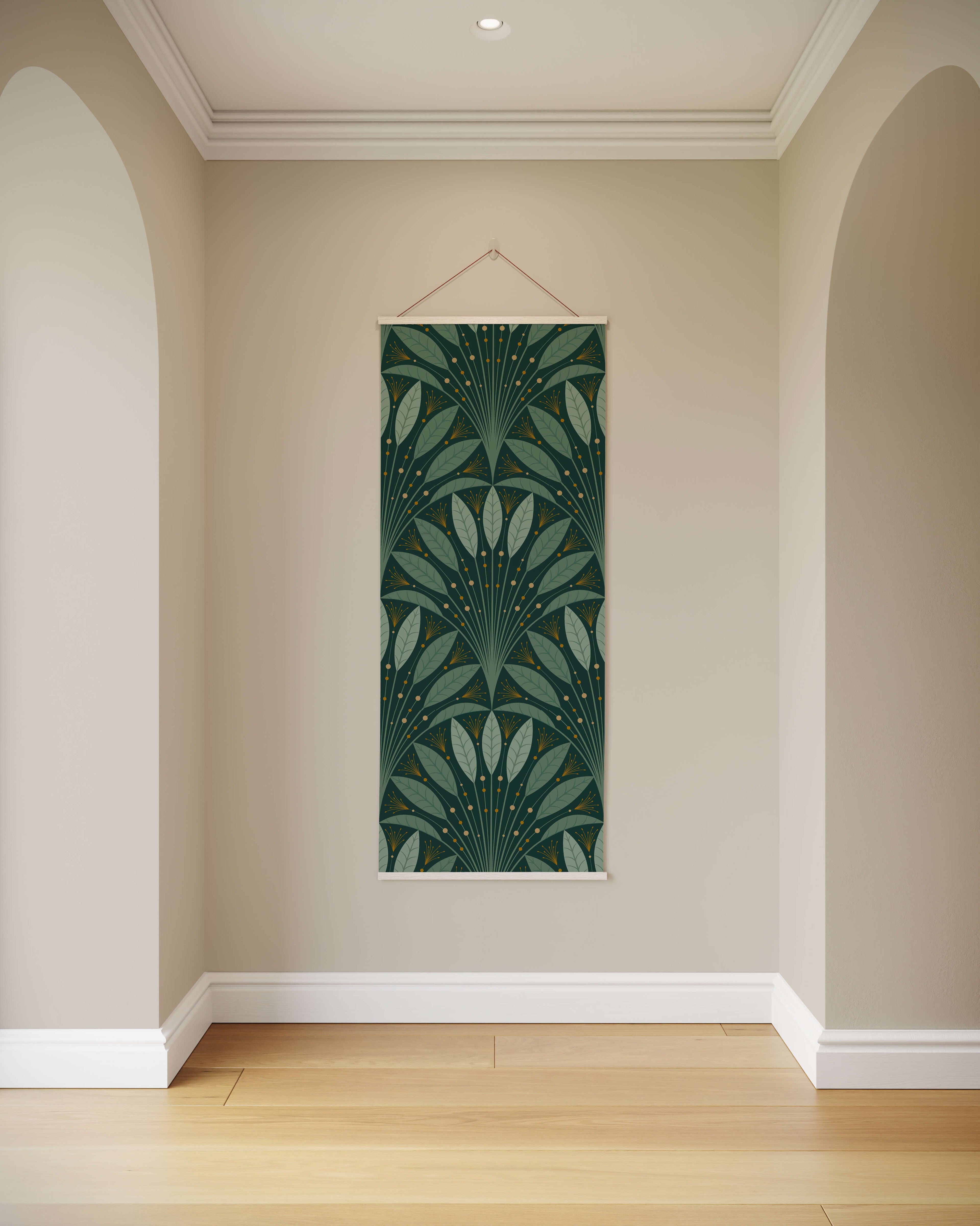 Art Deco Leaf Fan Tapestry