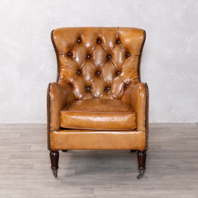 Hereford Leather Chesterfield Armchair