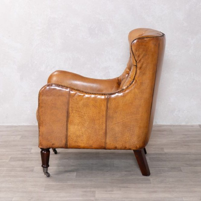 Hereford Leather Chesterfield Armchair