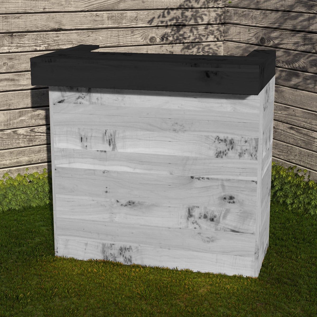 Home & Garden Bars Grey & Black Counter Rustic Wooden Pallet Bar - 100cm