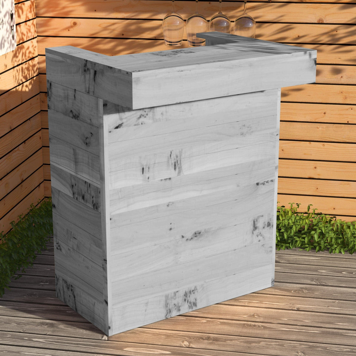 Home & Garden Bars Grey Rustic Wooden Pallet Bar - 80cm