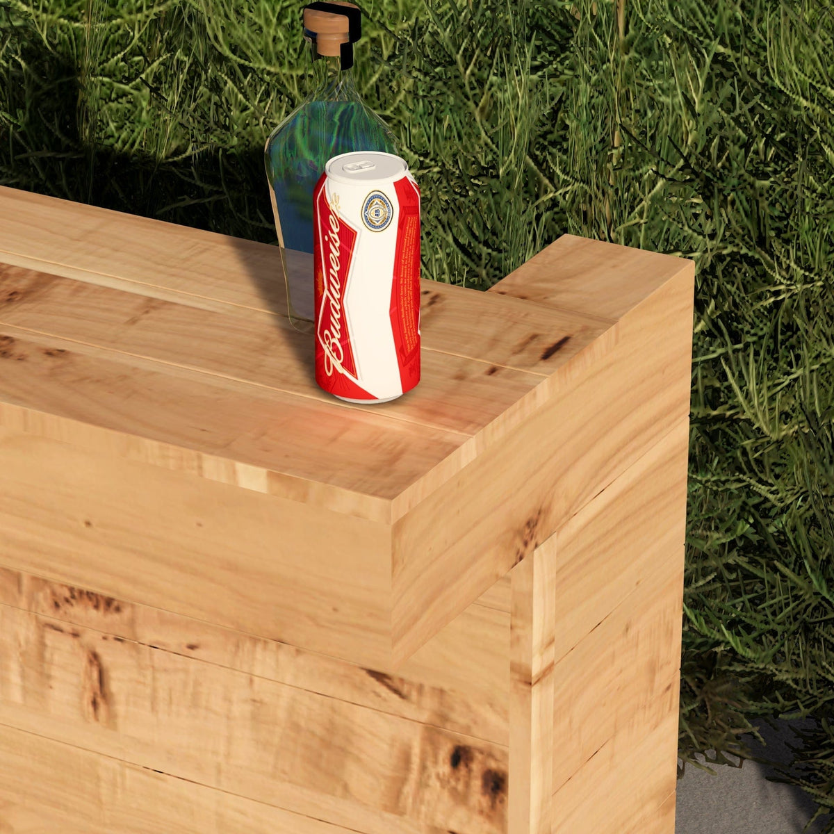 Home & Garden Bars L-Shape Rustic Wooden Garden Bar