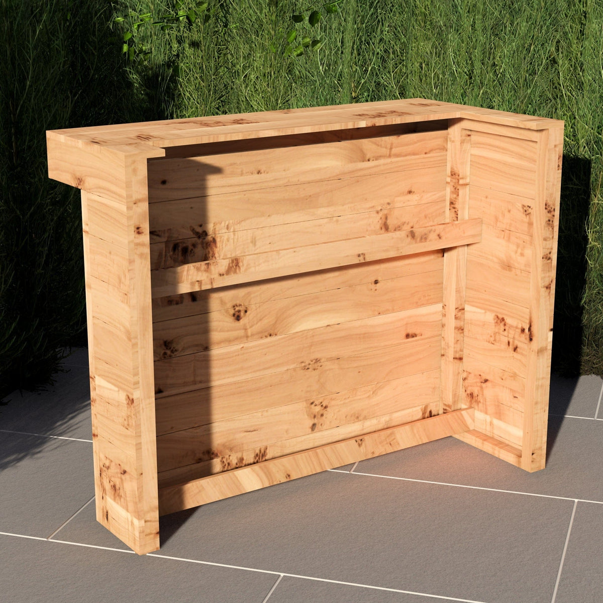 Home & Garden Bars L-Shape Rustic Wooden Garden Bar