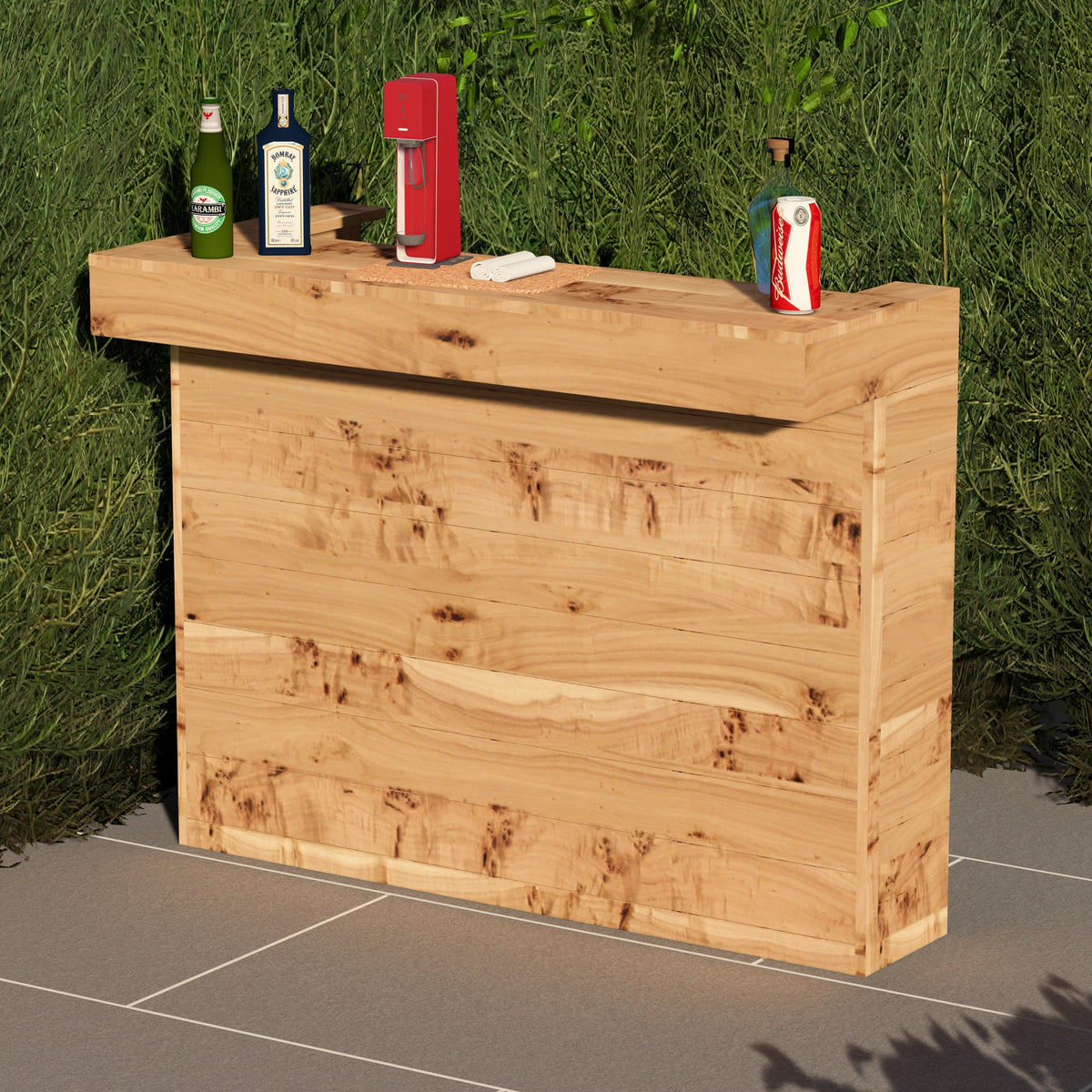 Home & Garden Bars L-Shape Rustic Wooden Garden Bar