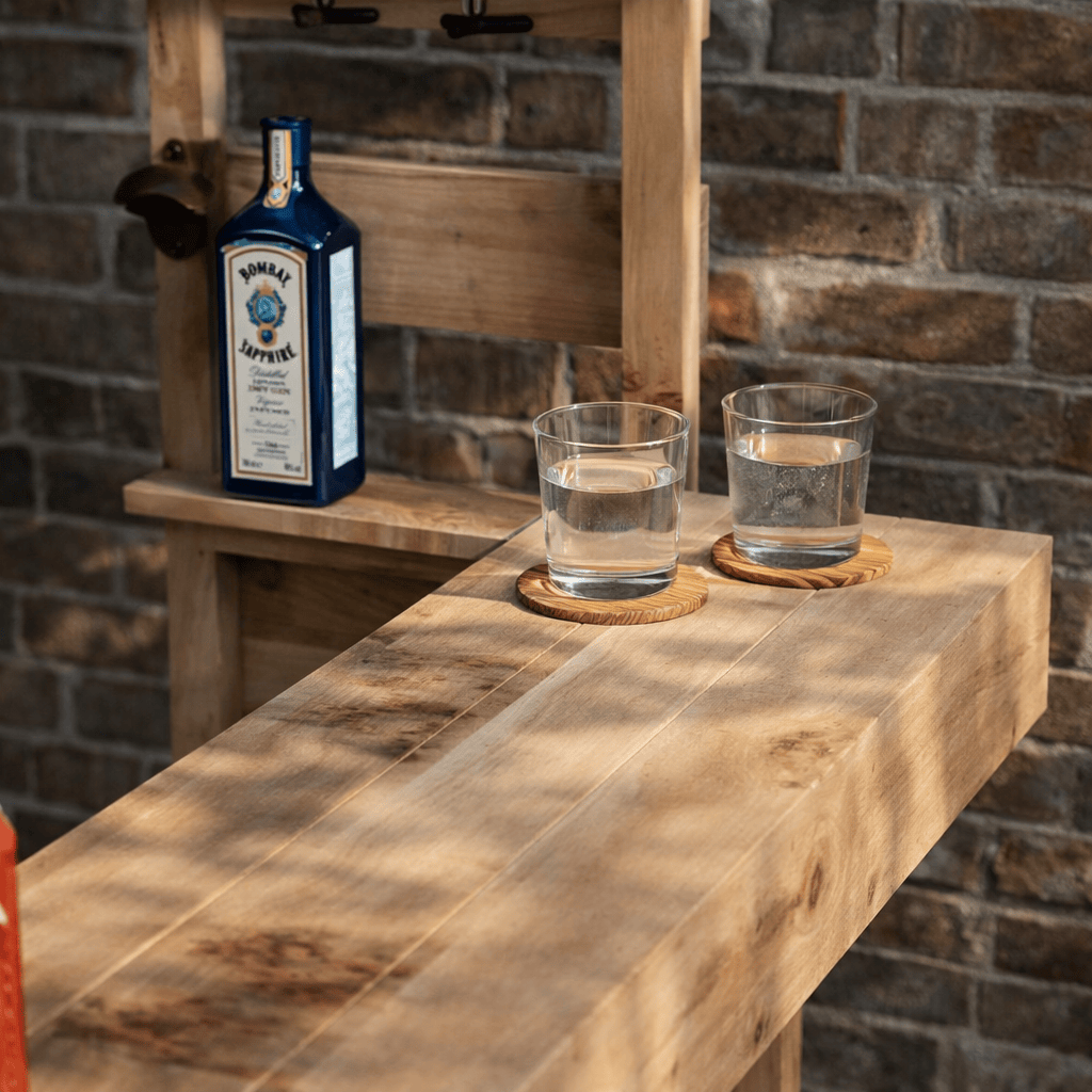 Home & Garden Bars Large Rustic Wooden Garden Bar with Roof