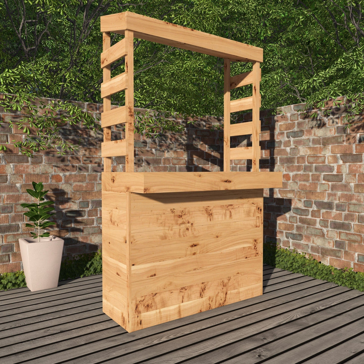Home & Garden Bars Large Rustic Wooden Garden Bar with Roof