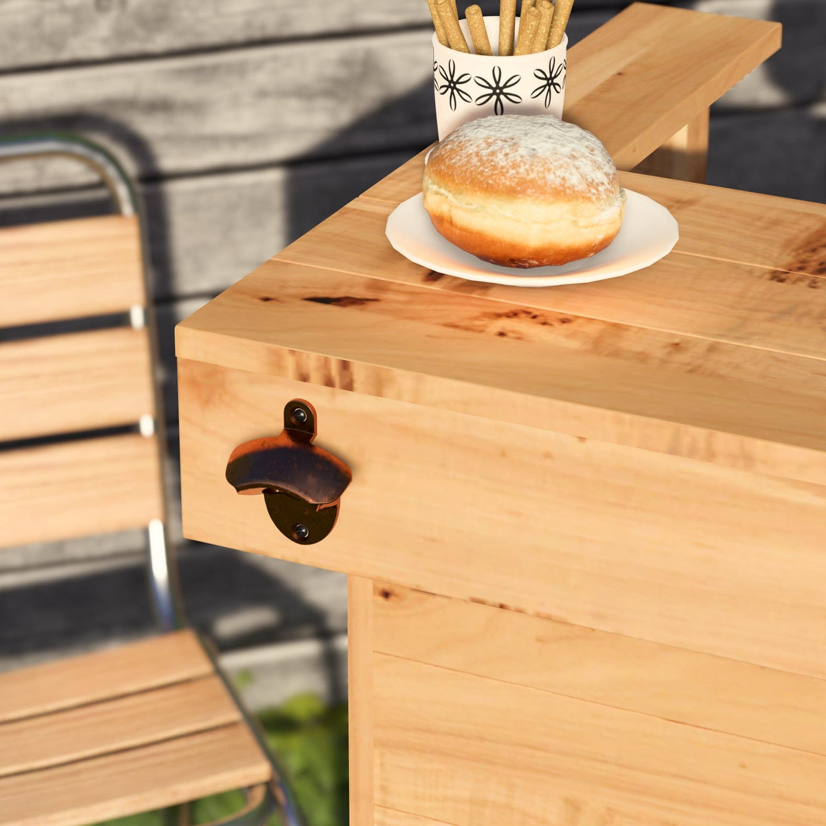 Home & Garden Bars Rustic Wooden Pallet Bar - 100cm