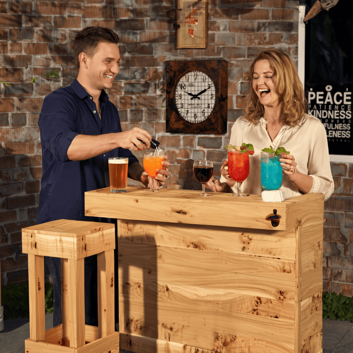 Home & Garden Bars Rustic Wooden Pallet Bar - 100cm