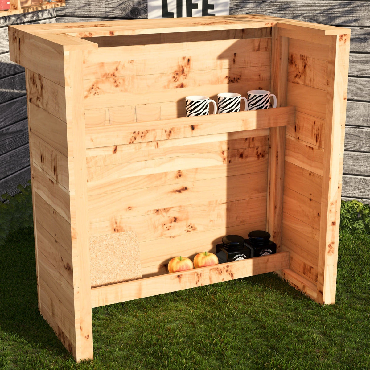 Home & Garden Bars Rustic Wooden Pallet Bar - 100cm