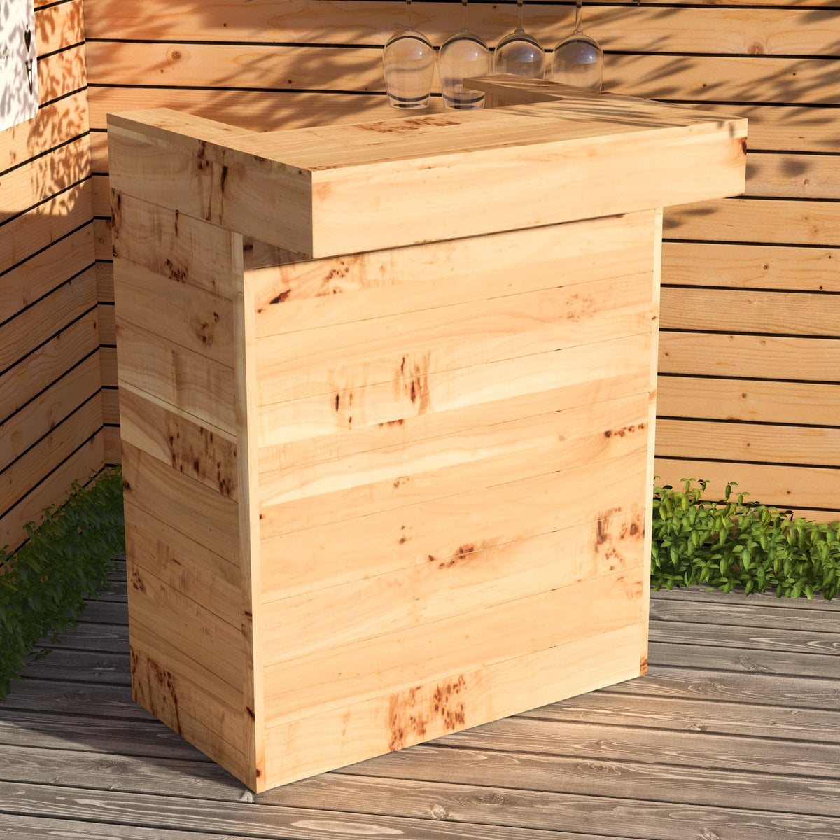 Home & Garden Bars Rustic Wooden Pallet Bar - 80cm