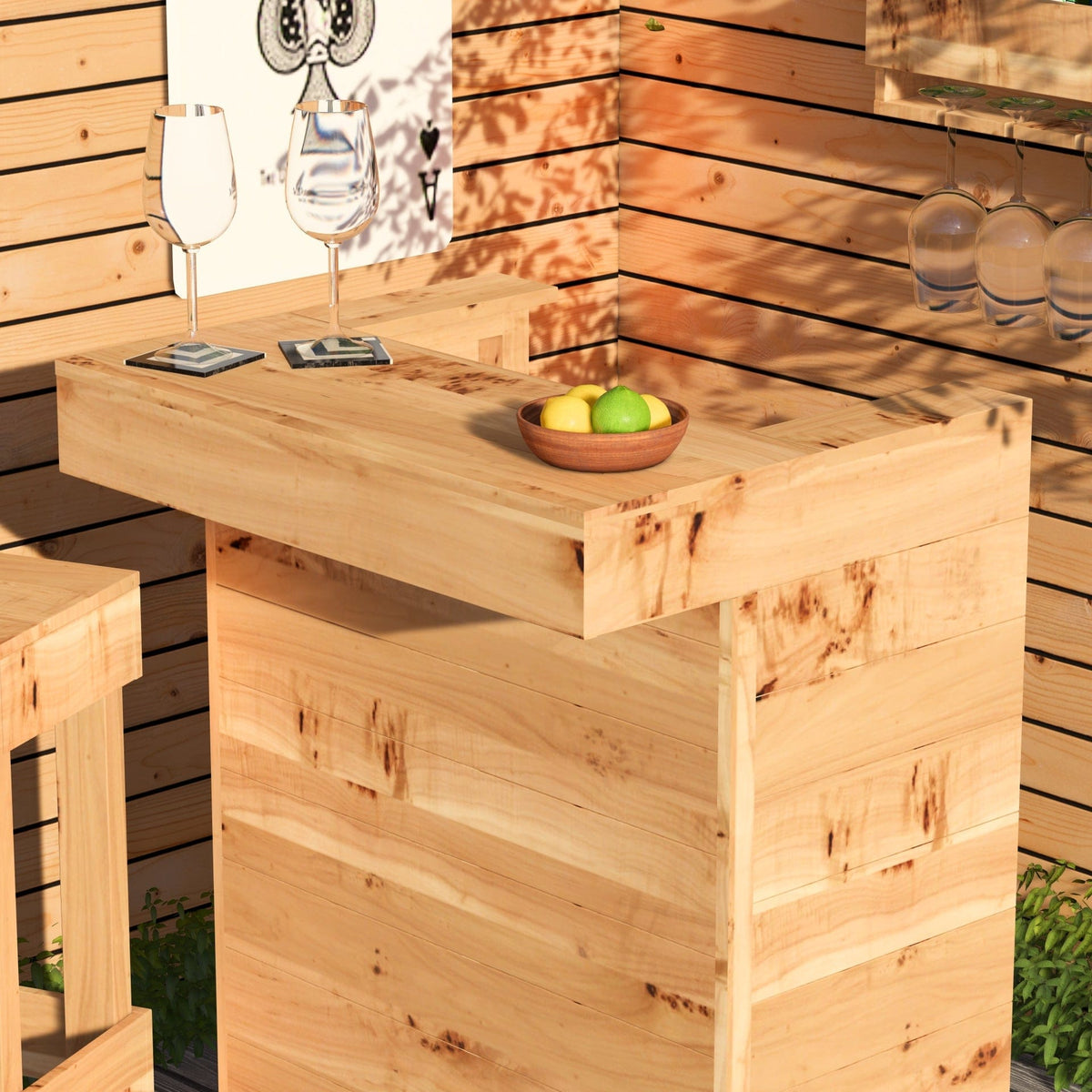 Home & Garden Bars Rustic Wooden Pallet Bar - 80cm