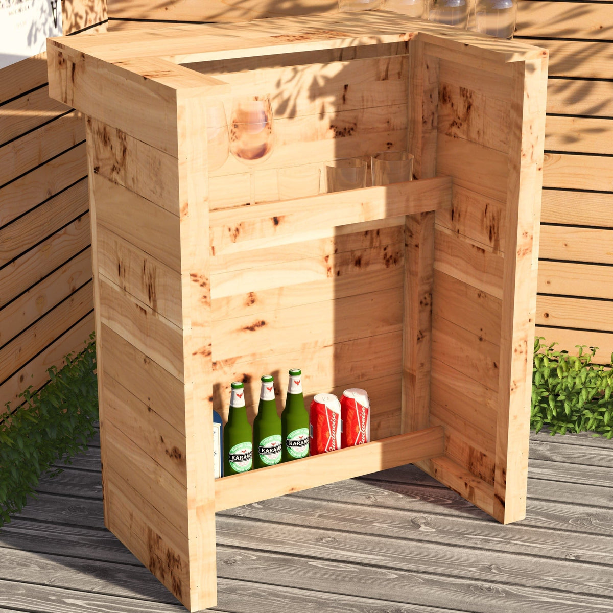 Home & Garden Bars Rustic Wooden Pallet Bar - 80cm