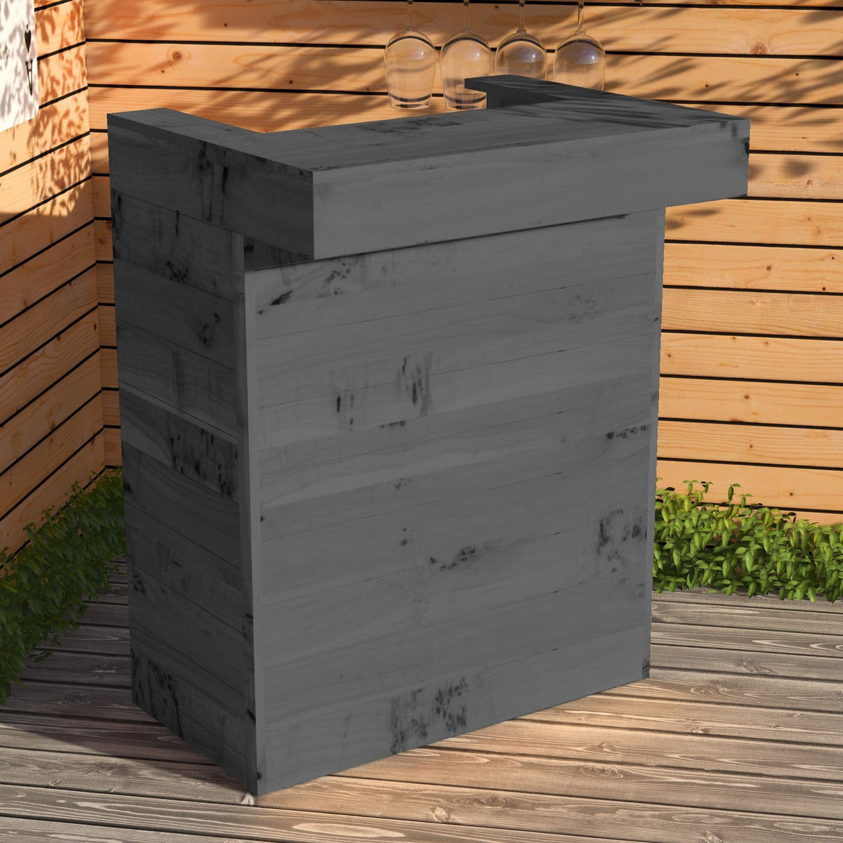 Home & Garden Bars Slate Rustic Wooden Pallet Bar - 80cm