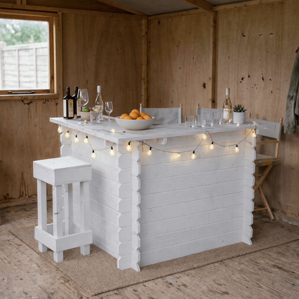 Home & Garden Bars White / No / No Add Ons Wooden Interlock Corner Bar