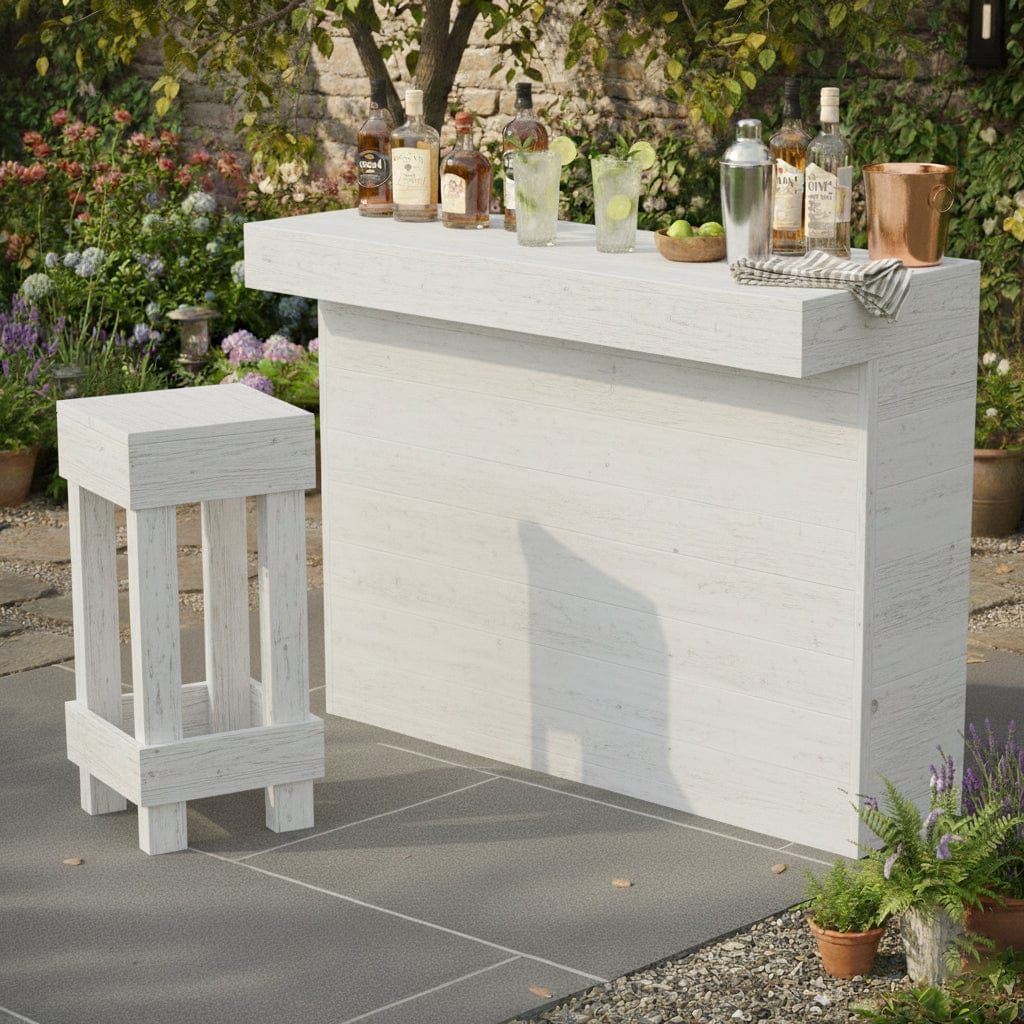 Home & Garden Bars White / Yes / No Add Ons L-Shape Rustic Wooden Garden Bar