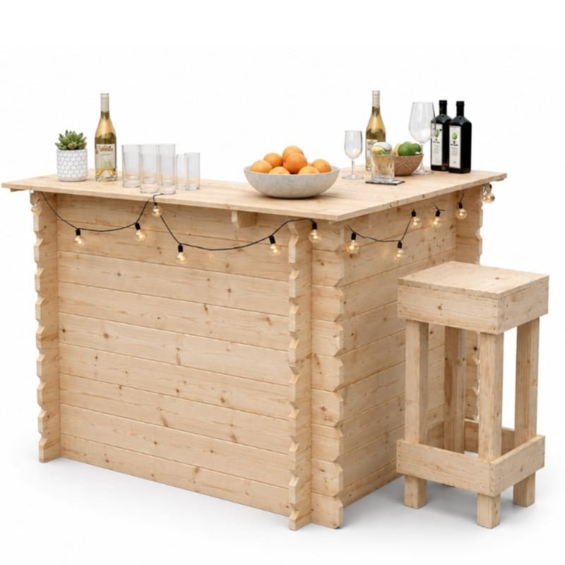 Home & Garden Bars Wooden Interlock Corner Bar