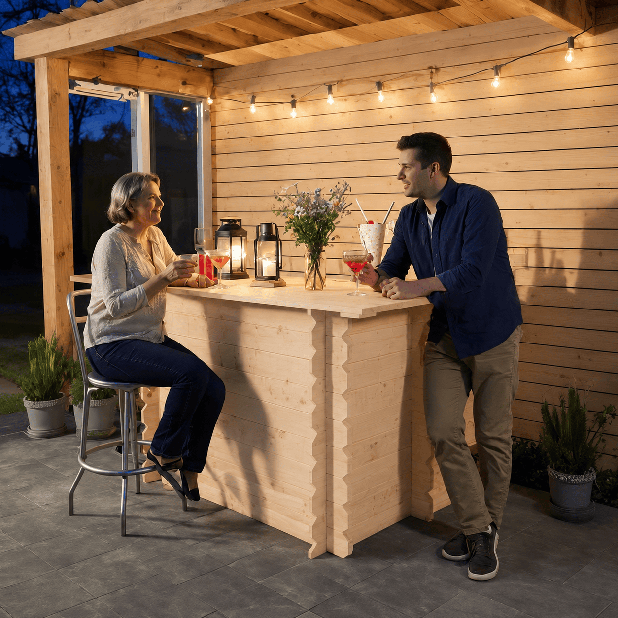 Home & Garden Bars Wooden Interlock Corner Bar