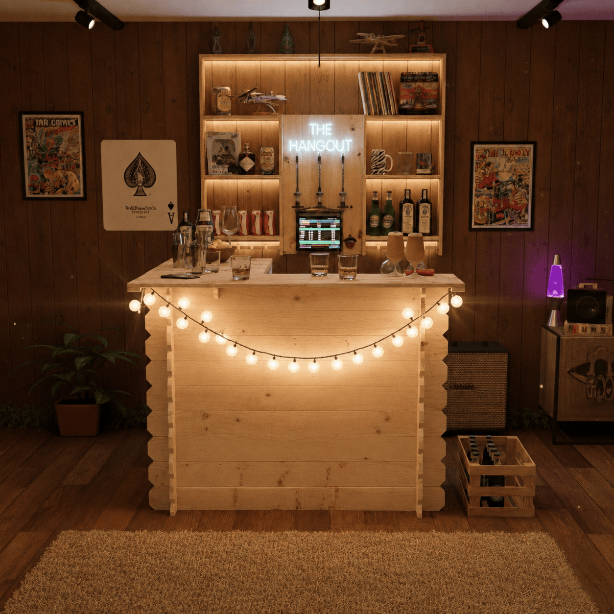Home & Garden Bars Wooden Interlock Corner Bar