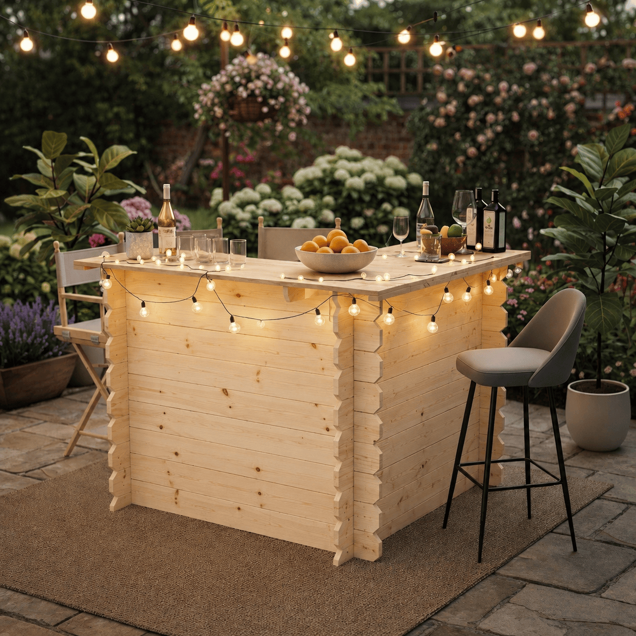 Home & Garden Bars Wooden Interlock Corner Bar