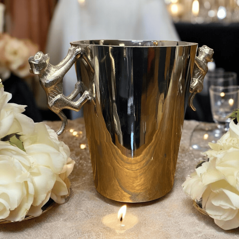 Ice Bucket 23Cm Aluminium Leopard Champagne Bucket