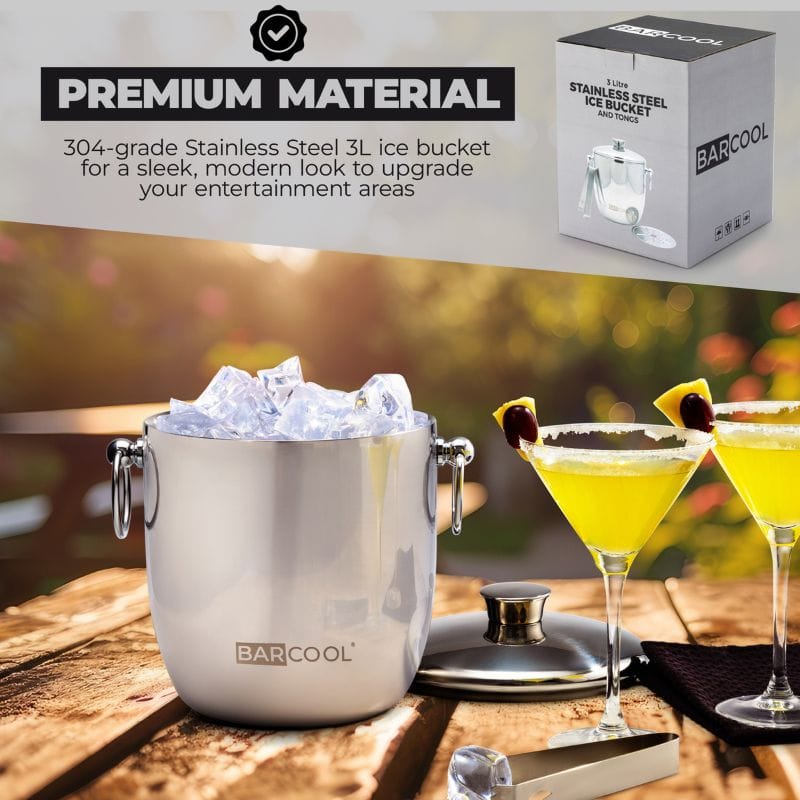 Ice Bucket Barcool 3L Stainless Steel Ice Bucket