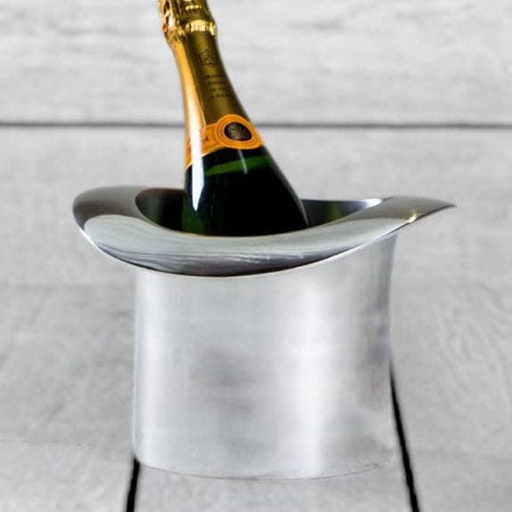 Ice Bucket Polished Aluminium Top Hat Ice Bucket
