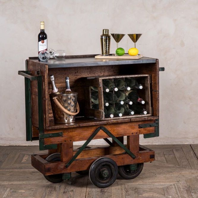 Vintage Industrial Drinks Trolley