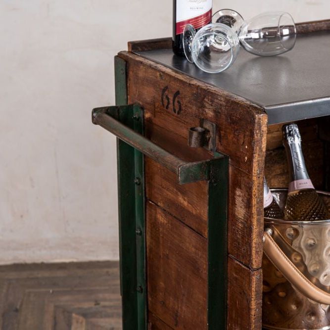 Vintage Industrial Drinks Trolley