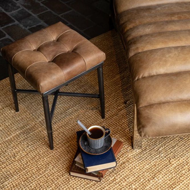 Kingsbridge Full Leather Footstool