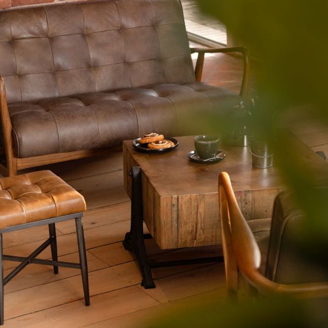 Kingsbridge Full Leather Footstool