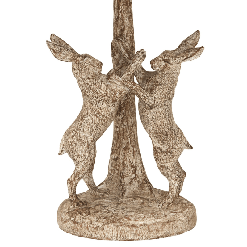 Lamp Stonewashed Marching Hares Lamp With Linen Shade