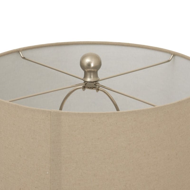 Lamps Twill Weave Ceramic Table Lamp With Linen Shade