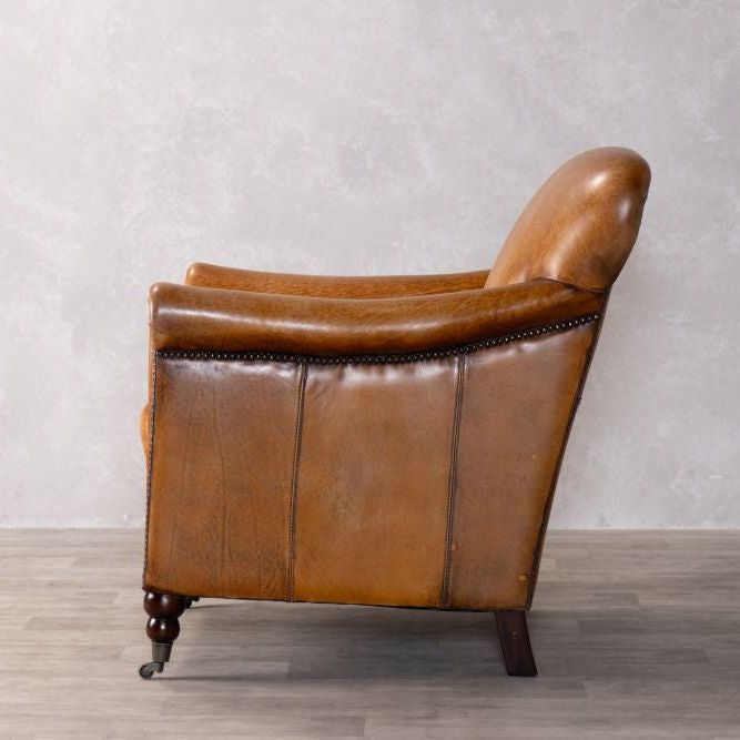 Lansdowne Vintage Style Tan Leather Armchair